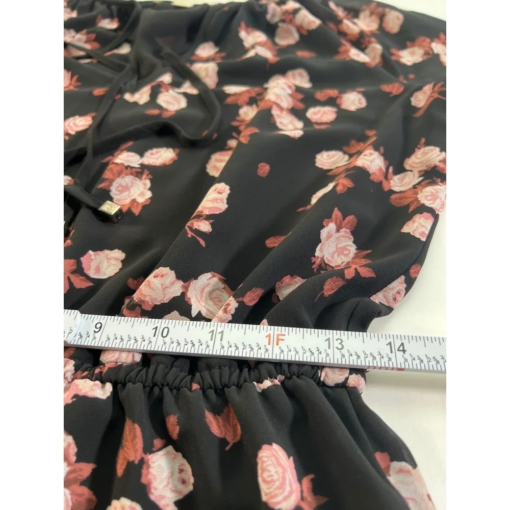 Michael Kors Women Dress Small Floral Print Long Sleeve Mini Casual Designer EUC